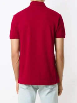 Lacoste Polo Rosso Uomo Ricamo Coccodrillo in Tono