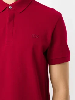 Lacoste Polo Rosso Uomo Ricamo Coccodrillo in Tono