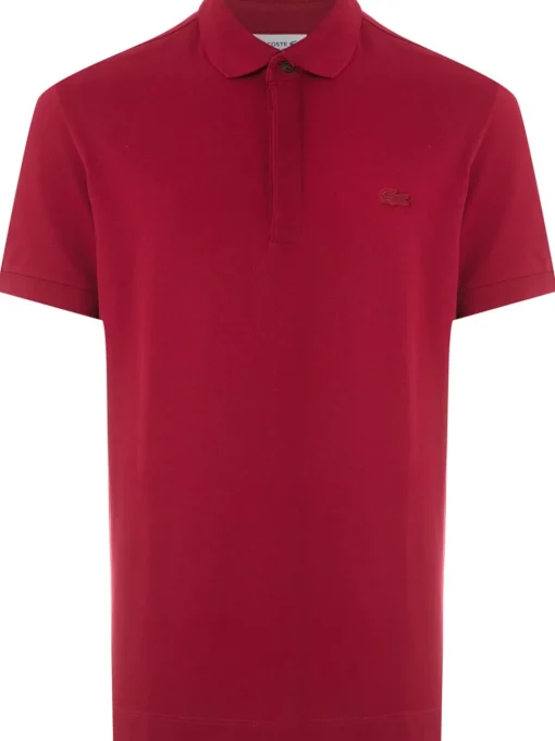 Lacoste Polo Rosso Uomo Ricamo Coccodrillo in Tono