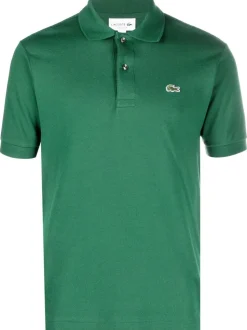 Lacoste Polo Verde Uomo Verde Cotone con logo ricamato