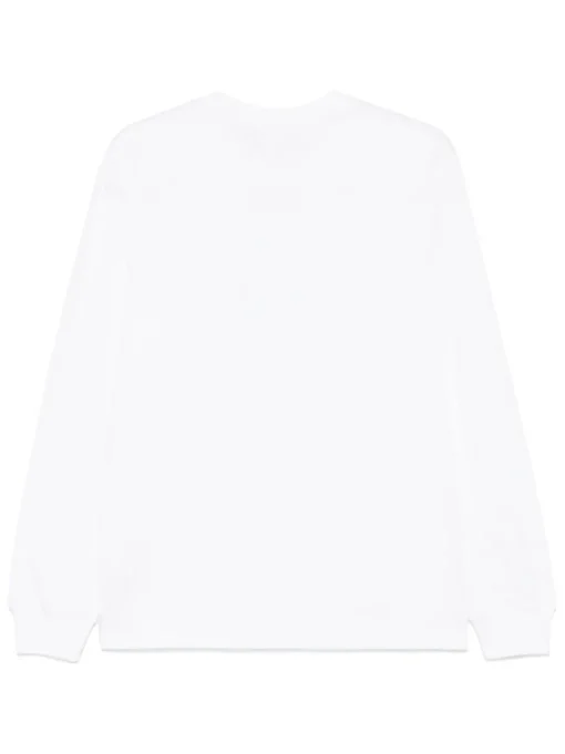 Lacoste T-shirt Bianco Uomo Maniche Lunghe Ricamo Coccodrillo