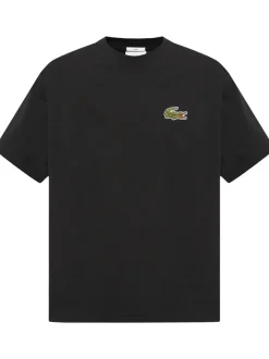 Lacoste T-shirt Nero Uomo Ricamo Coccodrillo