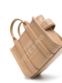 Marc Jacobs Borsa Marrone Donna The Leather Mini Tote Bag