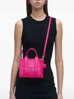 Marc Jacobs Borsa Rosa Donna The Leather Mini Tote Bag
