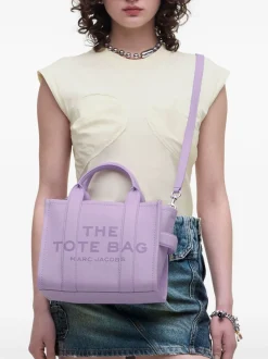 Marc Jacobs Borsa Viola Donna The Leather Small Tote Bag