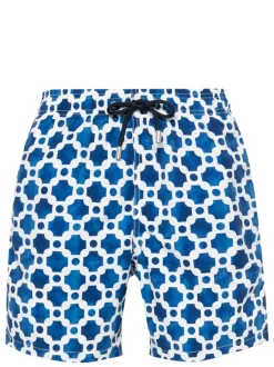 Mc2 Saint Barth Boxer Bianco-Blu Uomo Motivo Grafico