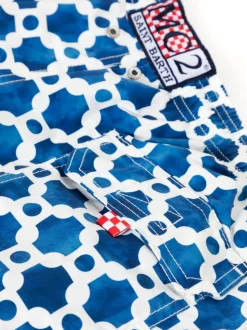 Mc2 Saint Barth Boxer Bianco-Blu Uomo Motivo Grafico