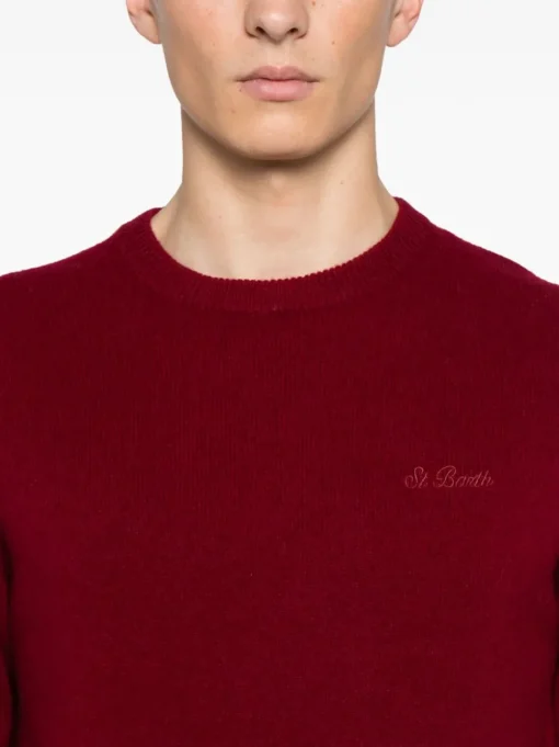 Mc2 Saint Barth Maglia Bordeaux Uomo Ricamo Logo