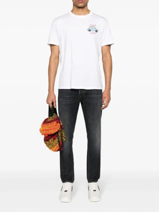 Mc2 Saint Barth T-shirt Bianco Uomo Motivo Italian Surfer