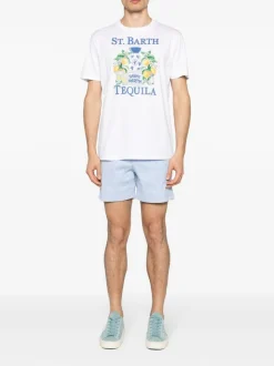 Mc2 Saint Barth T-shirt Bianco Uomo Stampa Tequila Limoni