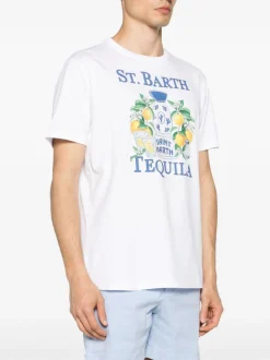 Mc2 Saint Barth T-shirt Bianco Uomo Stampa Tequila Limoni