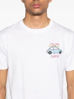 Mc2 Saint Barth T-shirt Bianco Uomo Motivo Italian Surfer