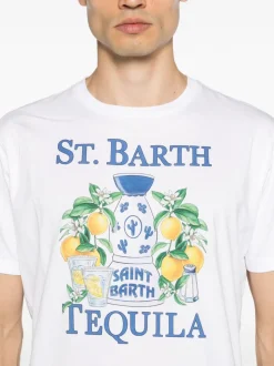 Mc2 Saint Barth T-shirt Bianco Uomo Stampa Tequila Limoni