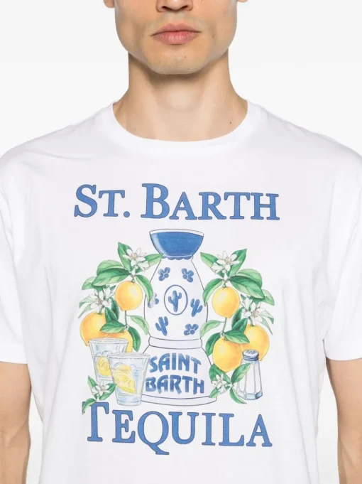 Mc2 Saint Barth T-shirt Bianco Uomo Stampa Tequila Limoni