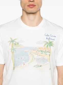 Mc2 Saint Barth T-shirt Bianco Uomo Motivo Cala Comte
