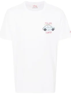 Mc2 Saint Barth T-shirt Bianco Uomo Motivo Italian Surfer