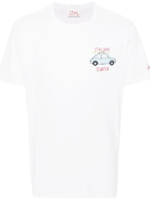 Mc2 Saint Barth T-shirt Bianco Uomo Motivo Italian Surfer