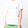 Msgm Donna T-shirt Bianco Stampa Logo Milano