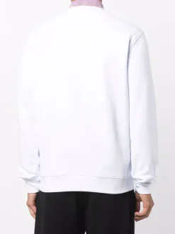Msgm Felpa Bianco Uomo Stampa Logo Milano