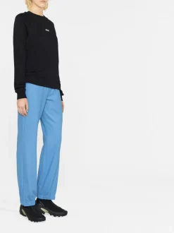 Msgm Felpa Nero Donna Micro Logo