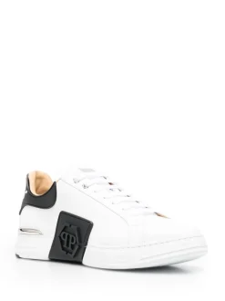 Philipp Plein Uomo Scarpa Bianco Banda Logo