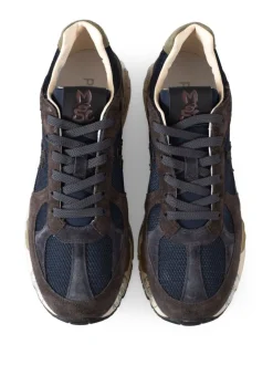Premiata Scarpa Blu-Marrone Uomo Mase