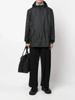 Rains Giacca Nero Uomo Cappuccio