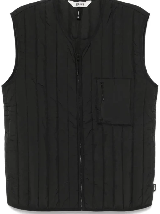 Rains Gilet Nero Uomo Trapuntato