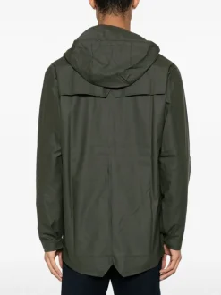 Rains Giubbotto Verde Uomo Impermeabile Dritto Cappuccio