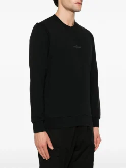 Stone Island Felpa Nero Uomo Maxi Logo Posteriore