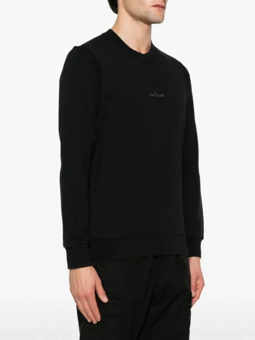 Stone Island Felpa Nero Uomo Maxi Logo Posteriore
