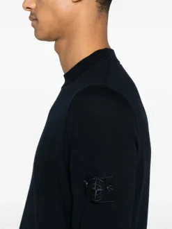 Stone Island Maglia Blu Uomo Girocollo