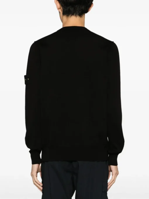 Stone Island Maglia Nero Uomo Patch Logo Compass