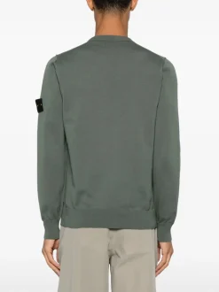 Stone Island Maglia Verde Uomo Patch Logo Compass