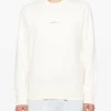 Stone Island Uomo Felpa Bianco Maxi Logo Posteriore