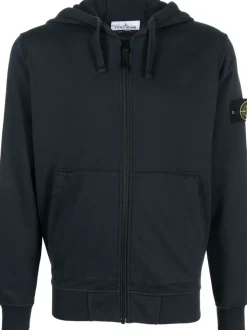 Stone Island Uomo Felpa Blu Cappuccio