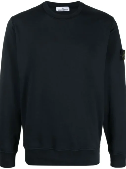 Stone Island Uomo Felpa Blu Patch Compass