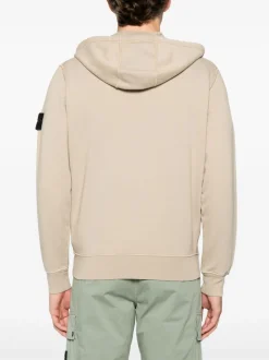 Stone Island Uomo Felpa Marrone Cappuccio