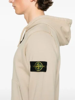 Stone Island Uomo Felpa Marrone Cappuccio