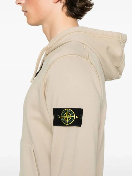 Stone Island Uomo Felpa Marrone Cappuccio