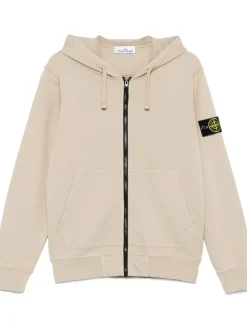 Stone Island Uomo Felpa Marrone Cappuccio