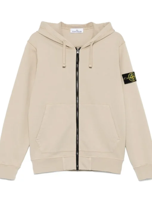 Stone Island Uomo Felpa Marrone Cappuccio