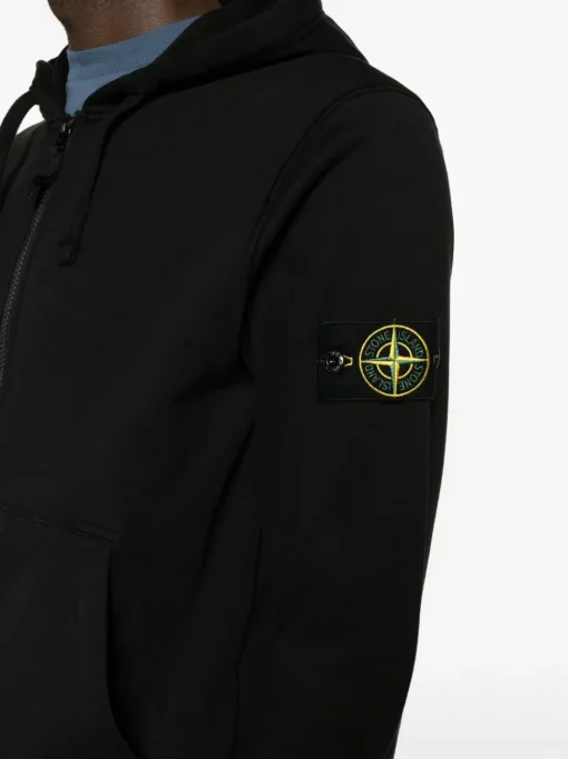 Stone Island Uomo Felpa Nero Cappuccio