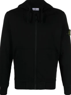 Stone Island Uomo Felpa Nero Cappuccio