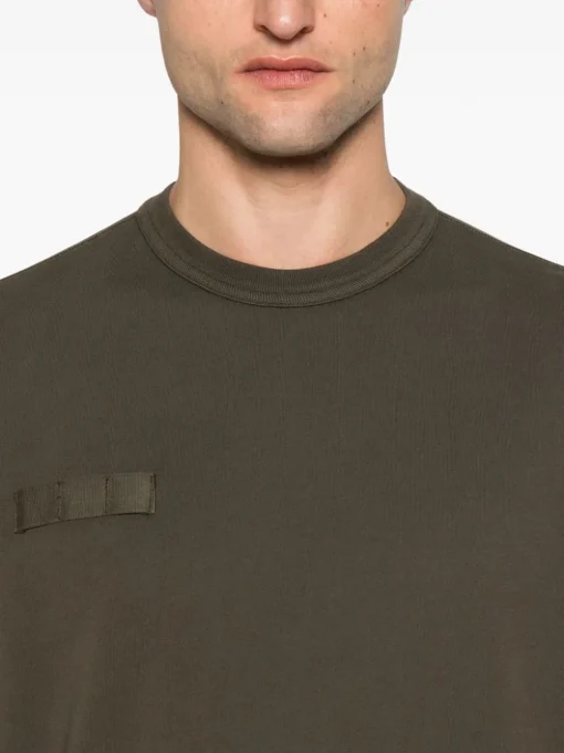 Stone Island Uomo Felpa Verde Tasca Manica