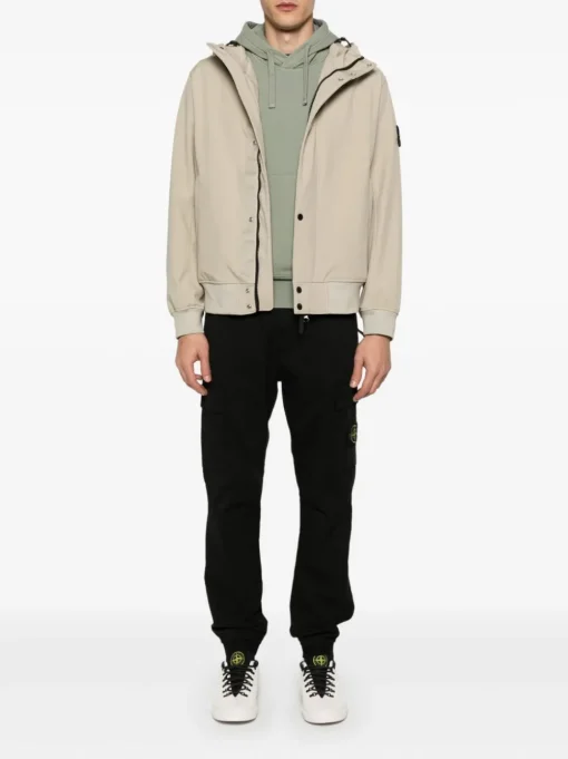 Stone Island Uomo Giubbotto Marrone Cappuccio