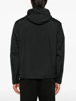 Stone Island Uomo Giubbotto Nero Cappuccio