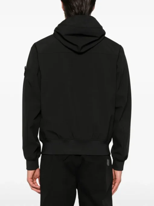 Stone Island Uomo Giubbotto Nero Bomber Cappuccio