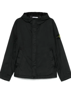 Stone Island Uomo Giubbotto Nero Cappuccio