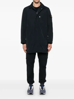 Stone Island Uomo Maglia Blu Patch Logo Compass